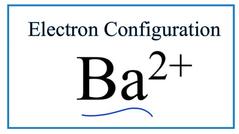 Complete Electron Configuration for Barium (Ba, Ba2+ ion).